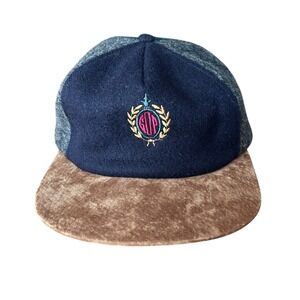 VTG LAKE OF THE ISLES Color Block Green Wool Hunt‎ Logging Trapper Hat Cap L XL